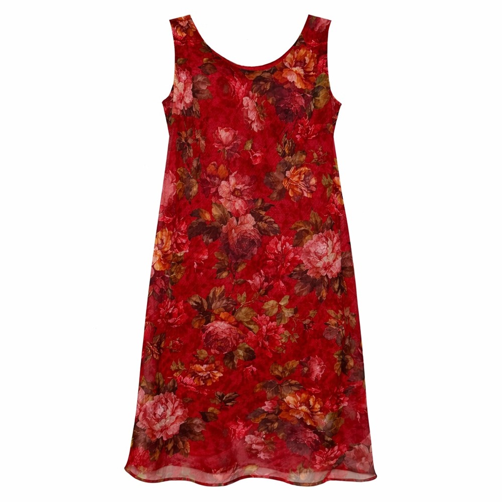 Vintage Dark Romantic Cottagecore Floral Midi Dress Womens Size 18W Whimsical